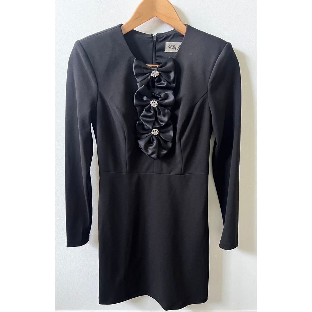 Eliza J Bow long sleeve cocktail dress size 2 - Picture 2 of 6
